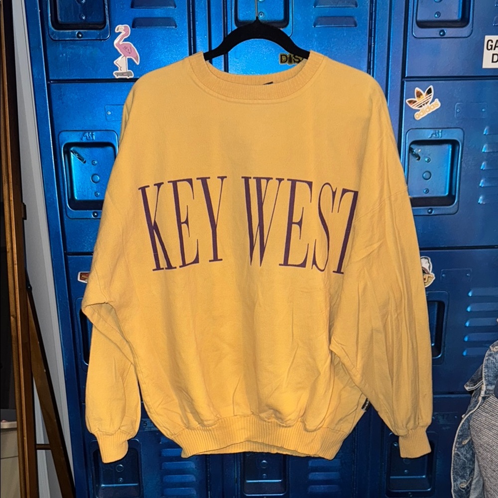 Vintage Beach Break Yellow Big Spell Out 'Key West' Sweatshirt